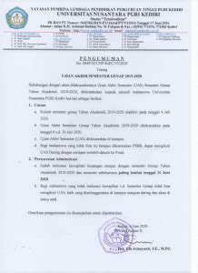 PENGUMUMAN UAS GENAP 2020 2021 PBSI