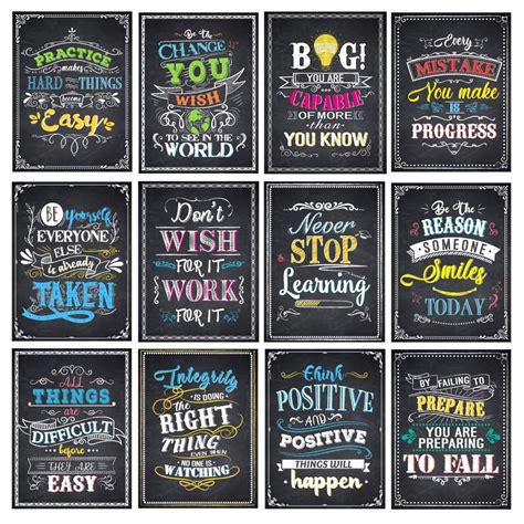 Omgouue Motivational Posters for Classroom Inspirational Quotes Posters Wall Art for Students ...