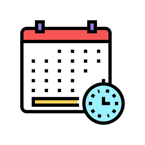 calendario fecha y hora color icono vector ilustración 10173755 Vector