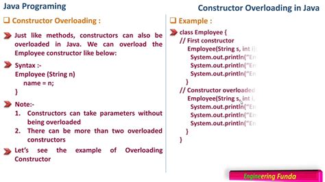 Constructor Overloading Java Programming Youtube