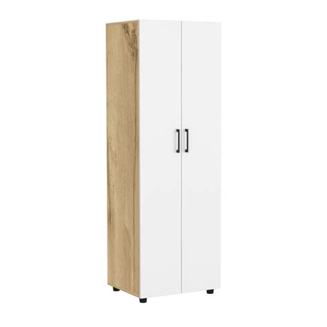 Lisbon 2 Doors Wardrobe Dune And White 180 Cm A X 60 Cm An X 485 Cm