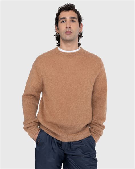 Highsnobiety Light Alpaca Crew Sweater Brown Highsnobiety Shop