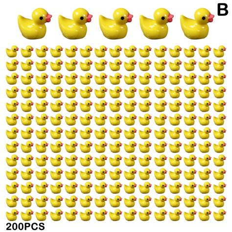 100200 Pieces Mini Rubber Ducks Miniature Resin Ducks Yellow Tiny