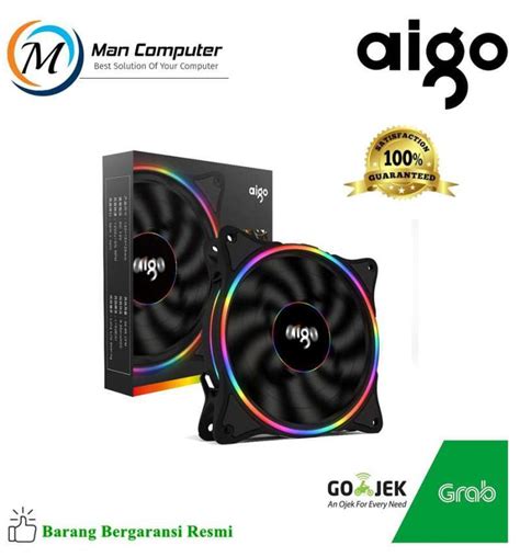 Jual Aigo V1 Cpu Fan Cooler Cooling Case Rainbow Rgb Led 120Mm Black