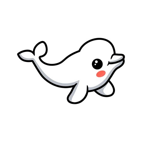 Premium Vector Cute Little Beluga Whale Cartoon