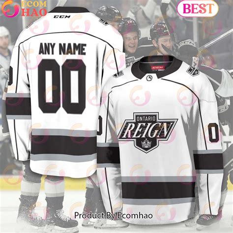 Personalized AHL Ontario Reign Men's and Women Hockey Jersey 2023-2024 ...