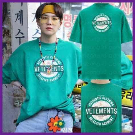 HIJAU Camiseta Kaos VETEMENTS BTS SUGA Temporada Saludos 2021