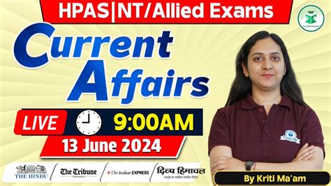 Himachal Daily Current Affairs Quiz And Mcq 13th June 2024 Hpashas