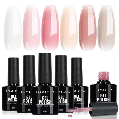 Tomicca Uv Nagellack Transparent Rosa Set Farben Gel Nagellack Soak