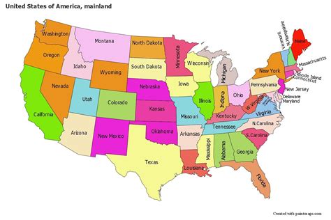 Mapas De Muestra Para Estados Unidos De Am Rica Continente Coloreado