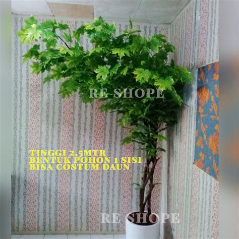 Jual Pohon Hias Tinggi 2 5mtr Bunga Plastik Maple 1 Sisi Pohon Dekorasi