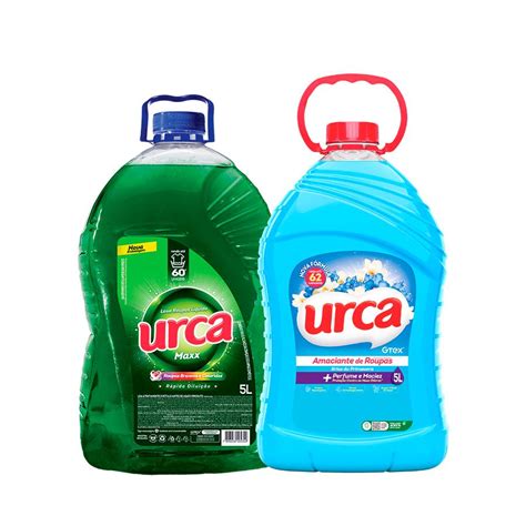 Kit 1 Lava Roupas Liquido Urca Lavanda 5L 1 Amaciante Urca Lavanda