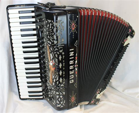 6944 Black Decorated Guerrini Polka King Special Model Piano