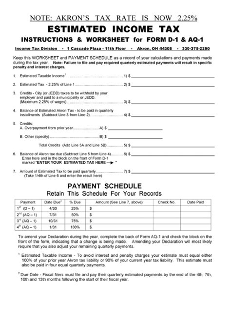 2024 Estimated Tax Worksheet Instructions