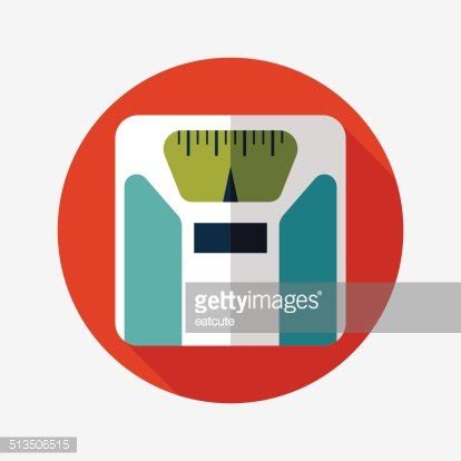 Flat Style With Long Shadows Weight Scale Vector Icon Illustrat Stock