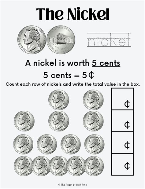 Coin Counting Penny Nickel Dime Quarter Homeschool Off