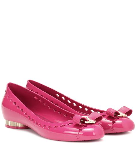 Ferragamo Vara Bow Jelly Ballet Flats In Pink Lyst