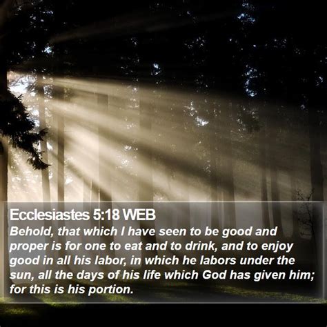 Ecclesiastes Web Behold That Which I Have Seen To Be Good And