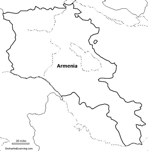 Outline Map of Armenia - EnchantedLearning.com