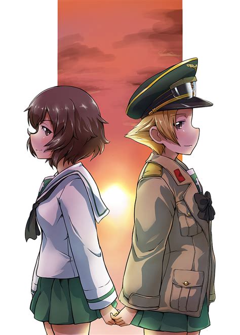 Akiyama Yukari And Erwin Girls Und Panzer Drawn By Solokov Okb 999