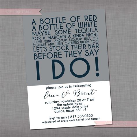 Romulusflood Stock The Bar Wedding Shower Invitations