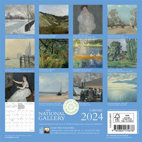 The National Gallery Mini Wall Calendar Art Calendar Flame