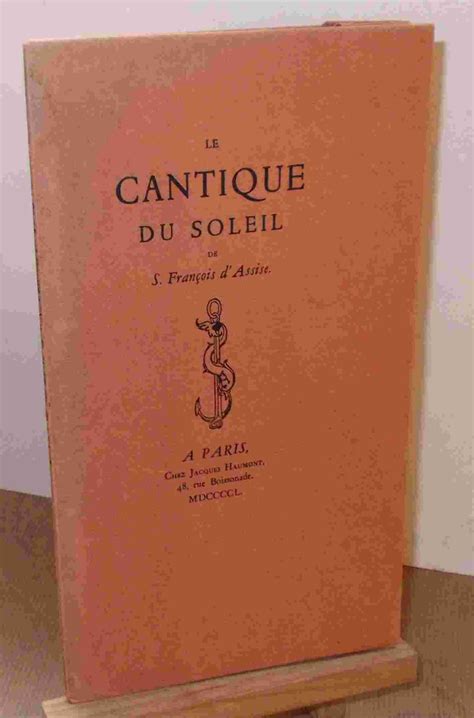 CANTIQUE DU SOLEIL Par SAINT FRANCOIS D ASSISE Livres 113