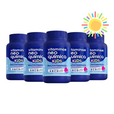 Vitamina Neo Química Kids Abre O Apetite - Kit Vitamina Neo Química Kids 60 Comprimidos Sabor Morango | Shopee Brasil