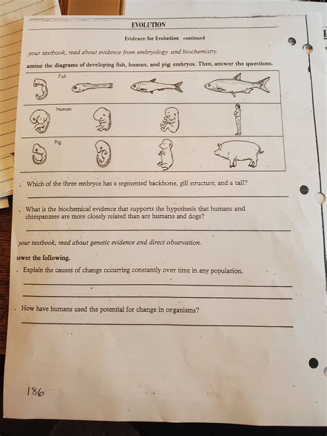 Solved Evidence for Evolution continued your textbook, read | Chegg.com 
