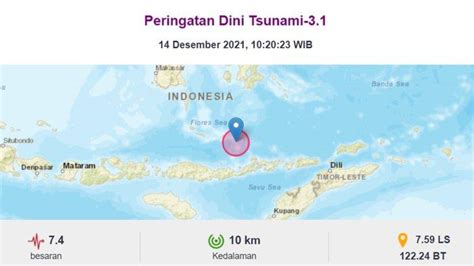 Tsunami Terdeteksi Di Reo Dan Marapokot NTT BMKG Tetapkan 4 Daerah