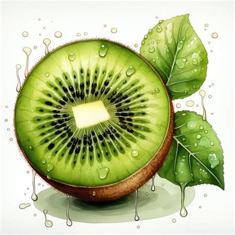 Watercolor Kiwifruit Clipart Generative Ai Premium AI Generated Image