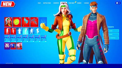 Fortnite New Marvels X Men Rogue And Gambit Skins Emotes And Full