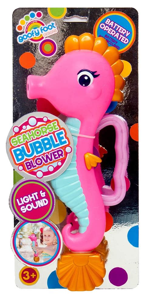 Goofy Foot Seahorse Bubble Blower Toy And Bubbles Solution Lights Up