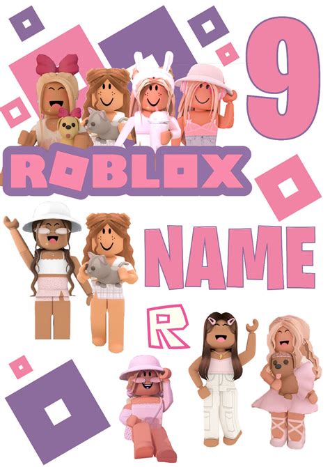 Personalised Roblox Girl Cake Toppers Icing Wafer Paper Edible Print Ebay