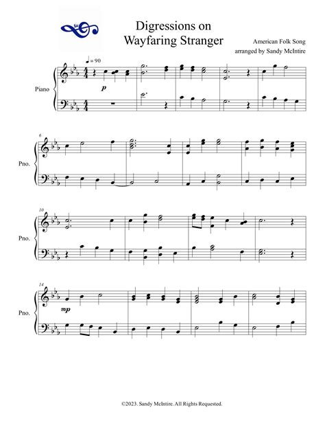 Digressions On Wayfaring Stranger Sheet Music American Folk Song