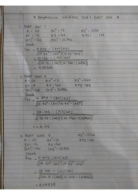 SOLUTION Latihan Uji Validitas Studypool