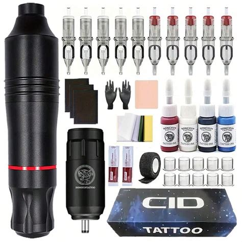 DONGYUNTATTOO Kit de tatuaje inalámbrico que incluye máquina de tatuaje