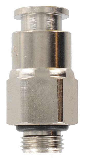 Straight Male BSP Cylindrical Push In Fitting In Nickel Plated Brass 1