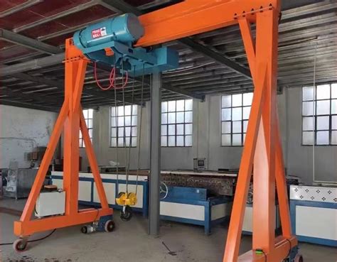 Mobile Shipyard Gantry Crane Portable Electric Hoist Steel Single Beam