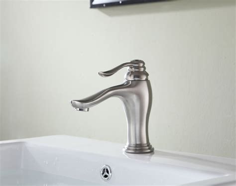 Single Hole Single Handle Bathroom Faucet In Brushed Nickel Finish