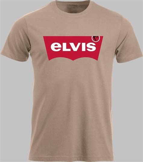 T Shirt M Elvis Naar Levis Cafelatte M M Sportshirt