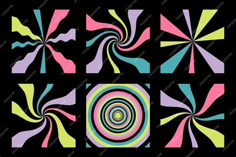 Premium Vector Groovy Abstract Wavy Background Collection In 90s