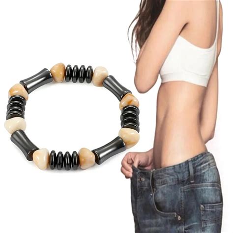 Pulsera magnética de hematita en forma de bambú brazaletes