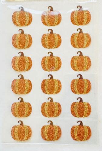 Fall Autumn Pumpkins Glitter Stickers Crafts Embellishments Scrapbook