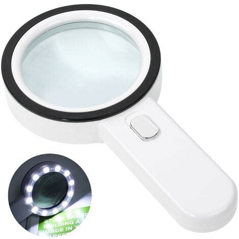 Loupe de Lecture éclairée Loupe 30X avec 12 LED Lumière Loupe