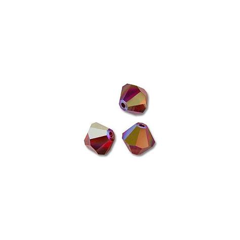 Swarovski 5301 6mm Siam AB Bicone Bead 10 Pcs