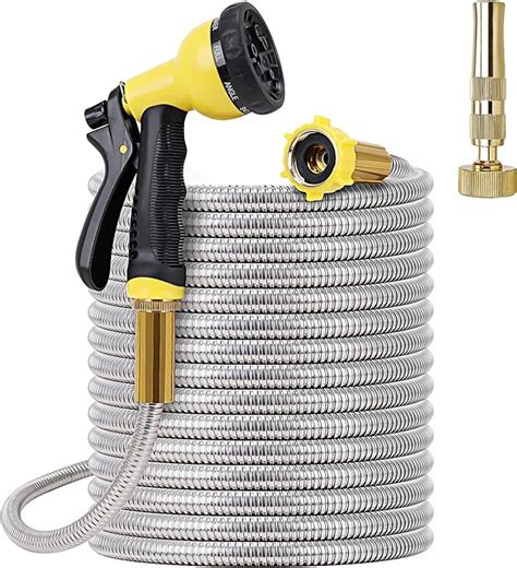 Foxease Metal Garden Hose 50ft Stainless Steel Heavy