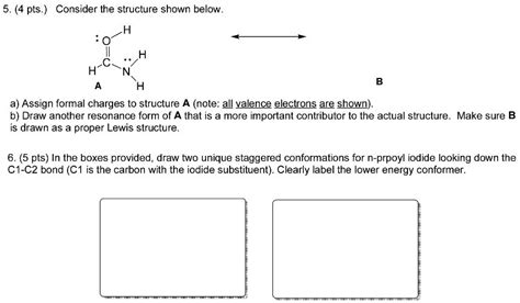 Solved Pts Consider The Structure Shown Below Assign Formal