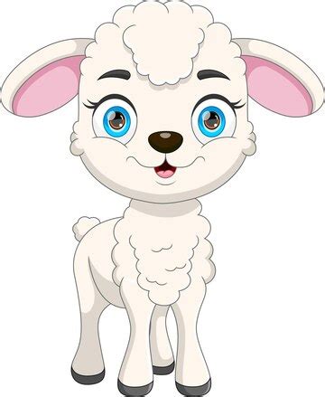 Premium Vector | Cute lamb cartoon on white background