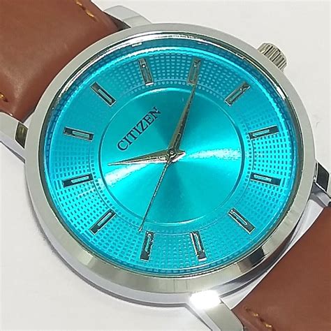 Mens Citizen Quartz Wrist Watch Blue Color Dial Japan Made Analog Good Looking Watchcharts